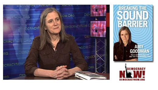 <h3>Amy Goodman</h3>Amy Goodman is the host and executive producer of "Democracy Now!" - a national, daily, independent, award-winning news program airing on over 500 stations in North America. Pioneering the largest public media collaboration in the U.S., "Democracy now!" is broadcast on Pacifica, Community, and National Public Radio stations, public access cable television stations, satellite (on Free Speech TV, Channel 9415 - the DISH Network), short wave radio, and the internet. The "War and Peace Report " provides their audience with access to people and perspectives rarely heard in the US corporate-sponsored media. Amy is also the co-author of the national best-seller "The Exception To The Rulers: Exposing Oily Politicians, War Profiteers, And The Media That Love Them " and "Static: Government Liars, Media Cheerleaders, And The People Who Fight Back " written with her brother David Goodman. <br /><a href=http://democracynow.org>Democracynow.org</a>